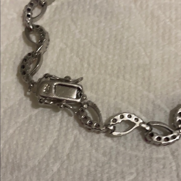 Sterling silver CZ pink topaz bracelet